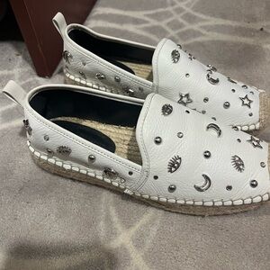 Rebecca Minkoff Silver White Espadrille Flats